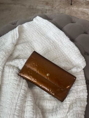 Louis Vuitton Brown Patent Monogram Continental Wallet